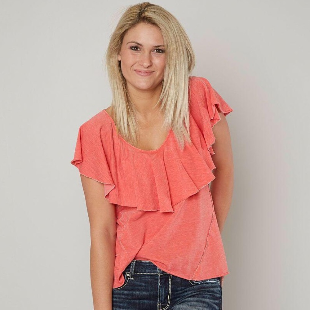 NWT Lucky Brand Ruffle Top Blouse Medium